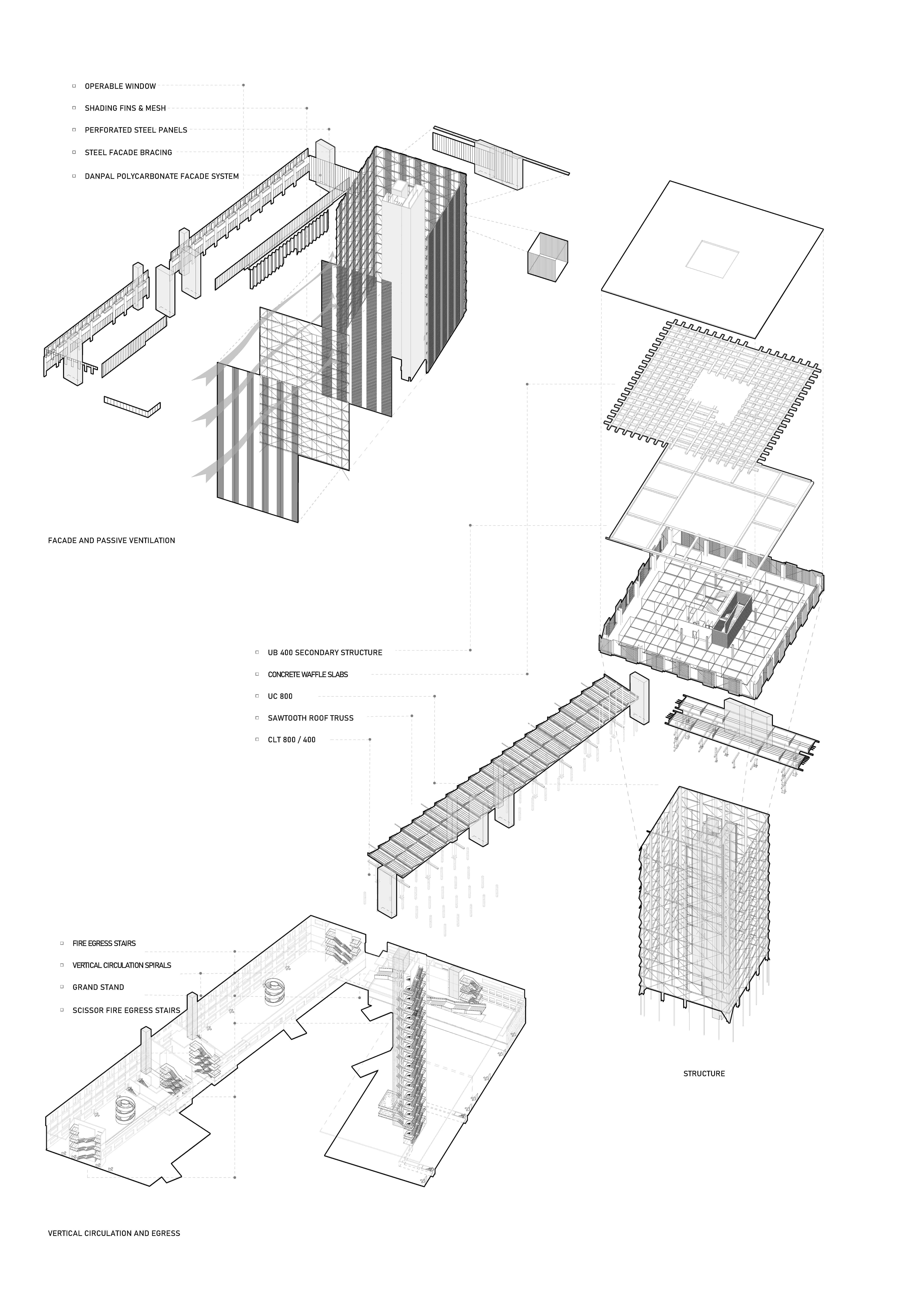 Revit modelling, explode axo drawing, and annotation