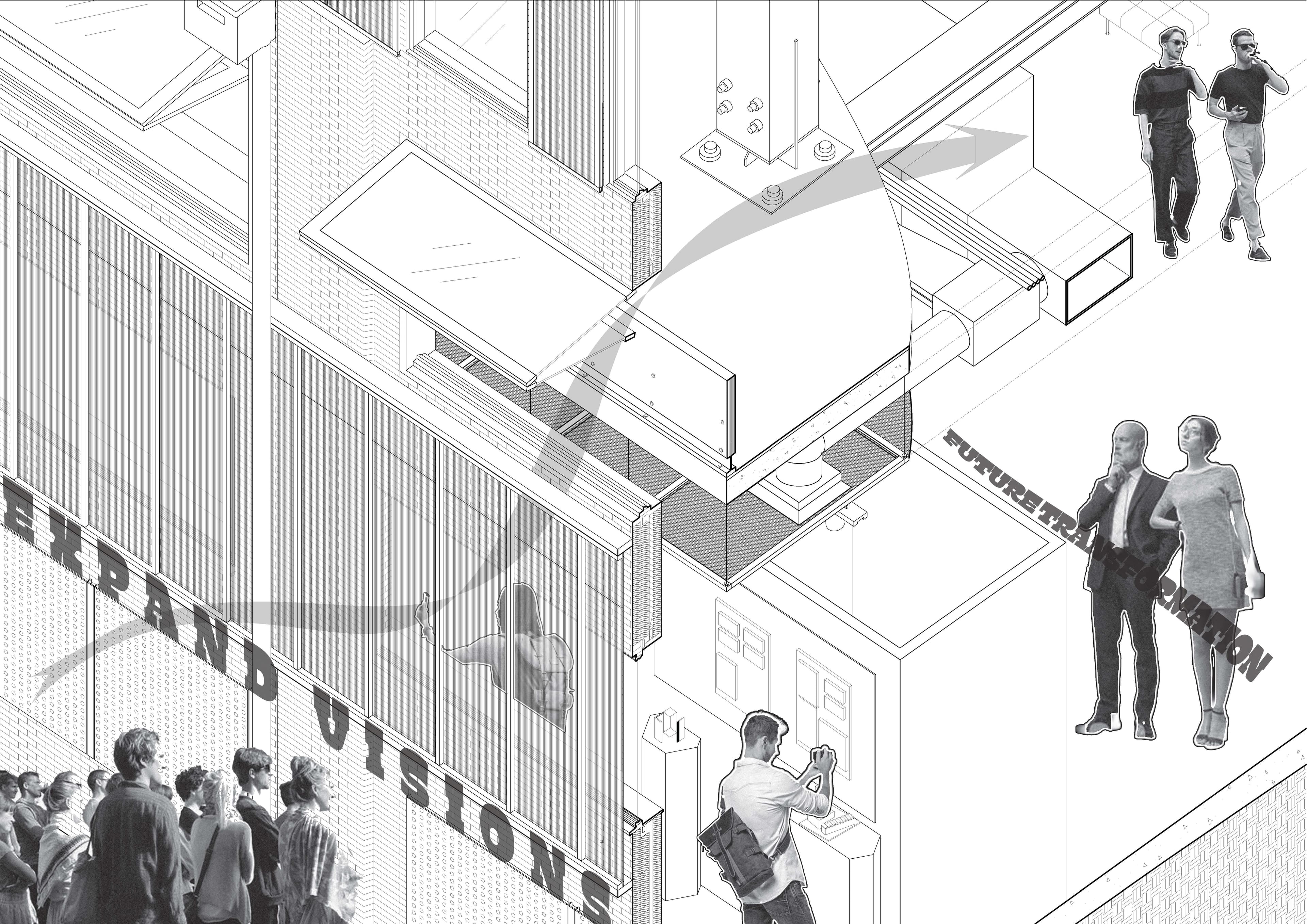 Revit modelling, Photoshopped entourages, illustrator texts